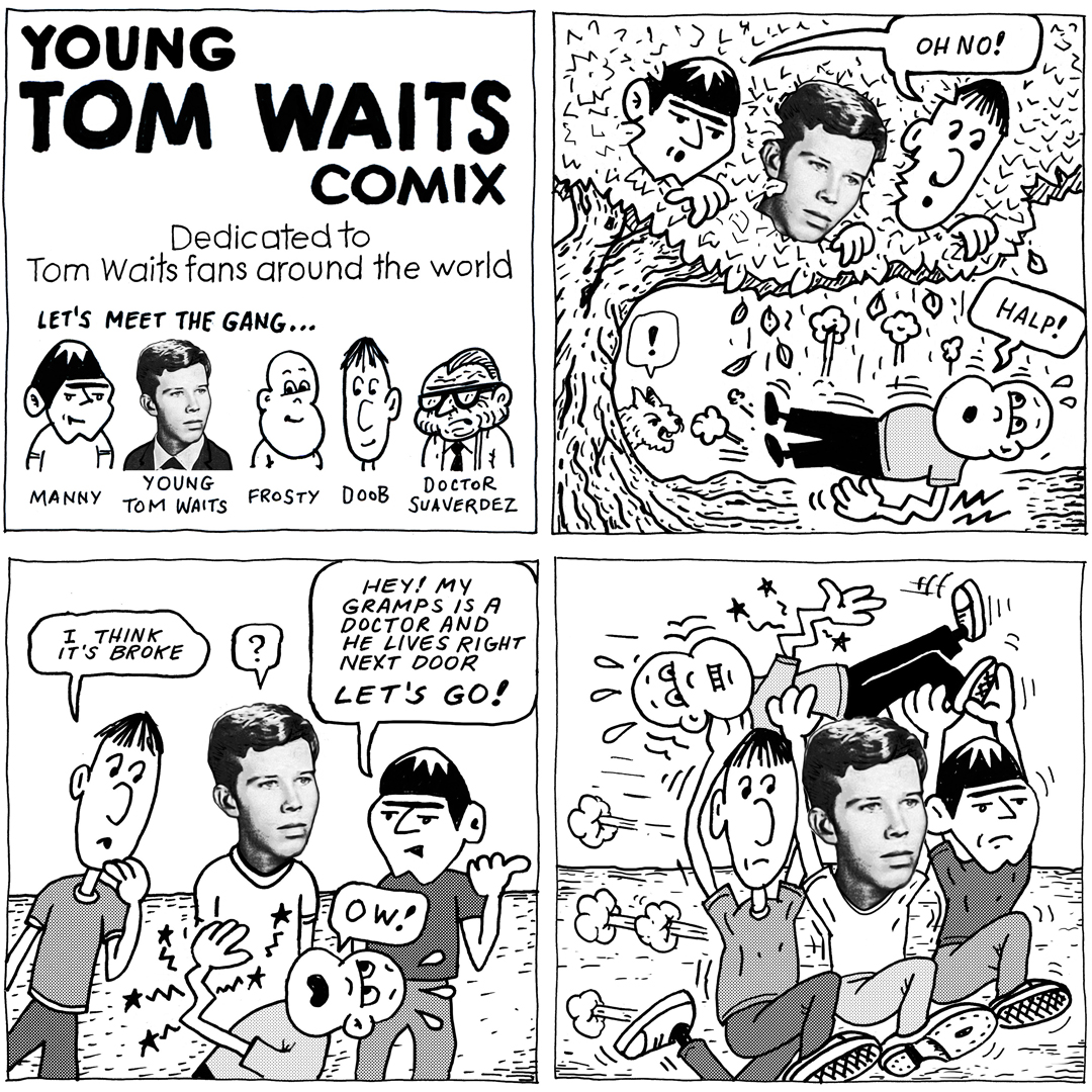 Young Tom Waits Comix Copyright 2022 Gregory Martens