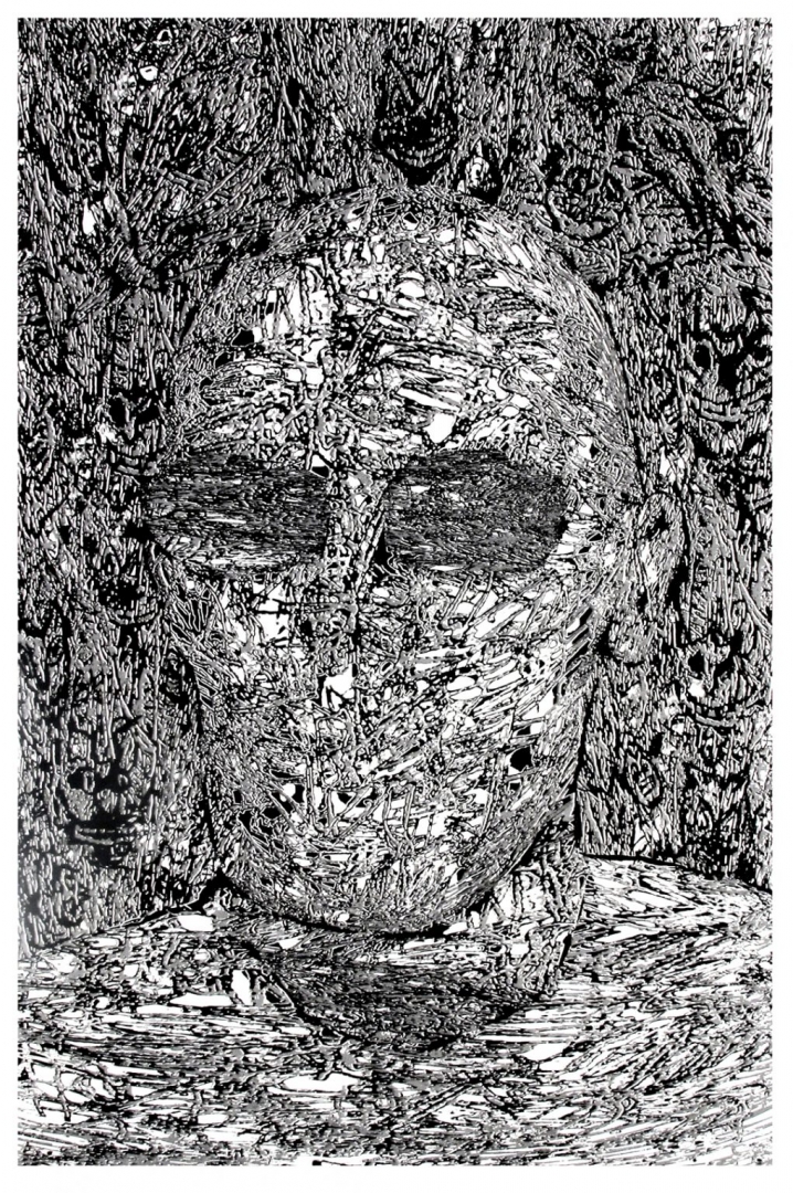 Cancer face screen print Gregory Martens