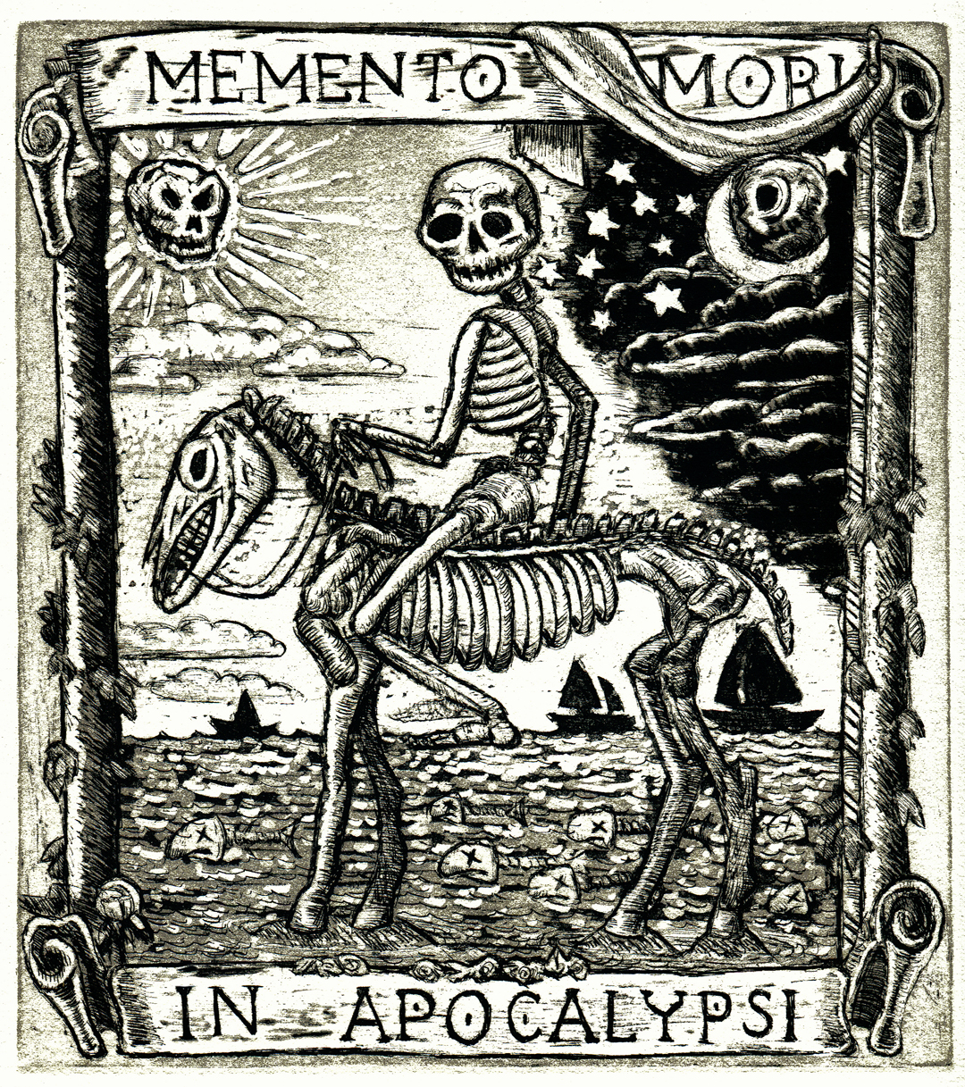 memento mori in apocalypsi etching Gregory Martens